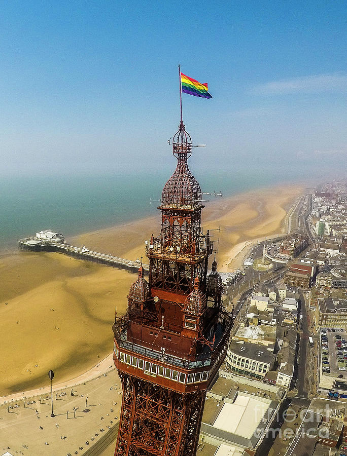 Aerial view of Blackpool Tower and Blackpool beach, 3 of 4 Photograph ...