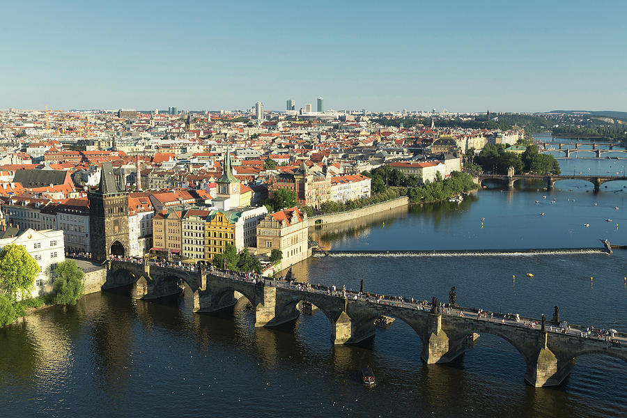 Aerial View Of Charles Bridge Over The Photograph by Buena Vista Images