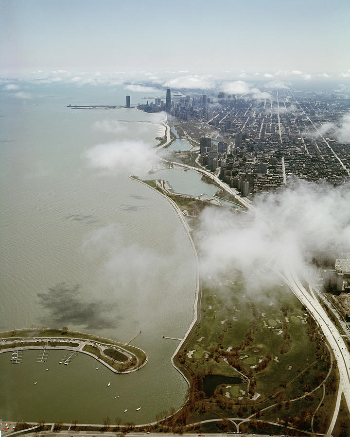 Aerial View Of Chicago Lakefront Photograph by Chicago History Museum