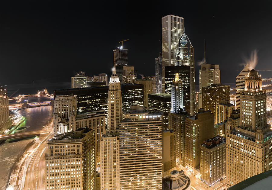 Aerial View Of Chicago River East At Photograph by Chris Pritchard