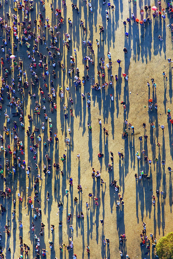 Aerial View Of Crowd At Rock Concert Photograph by James Lauritz
