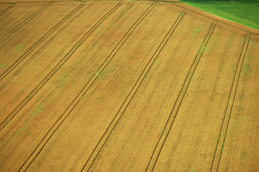 Aerial View Of Cultivated Land With Photograph by J-elgaard