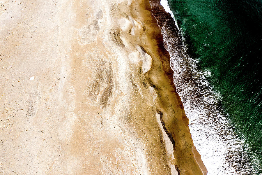 Nature Photograph - Aerial View Of Deserted Beach And Shoreline In Japan by Cavan Images