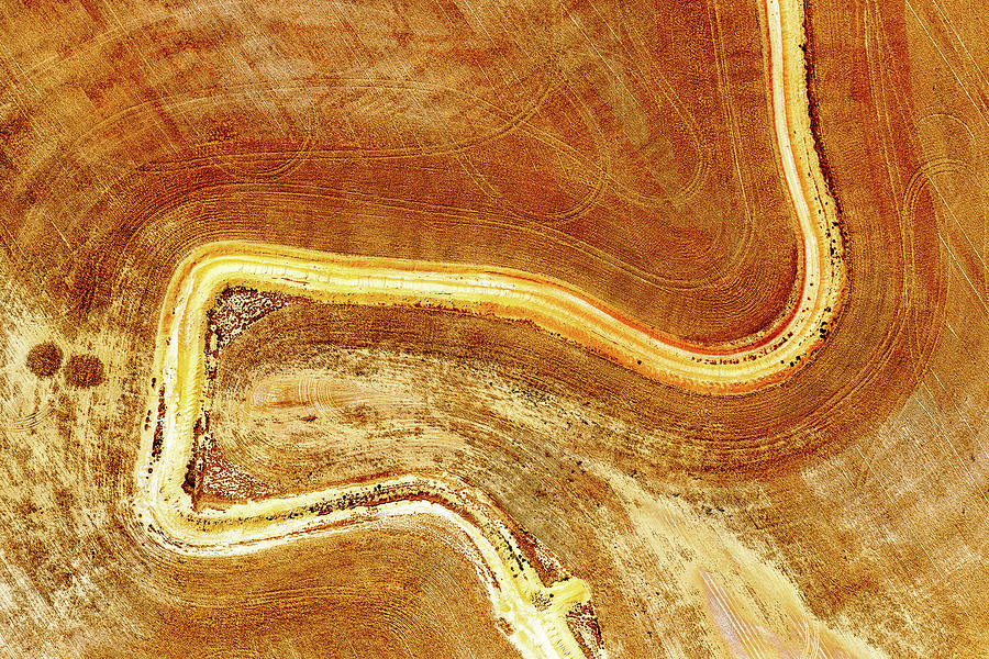 Aerial View Of Dirt Road Photograph by Robert Cameriere