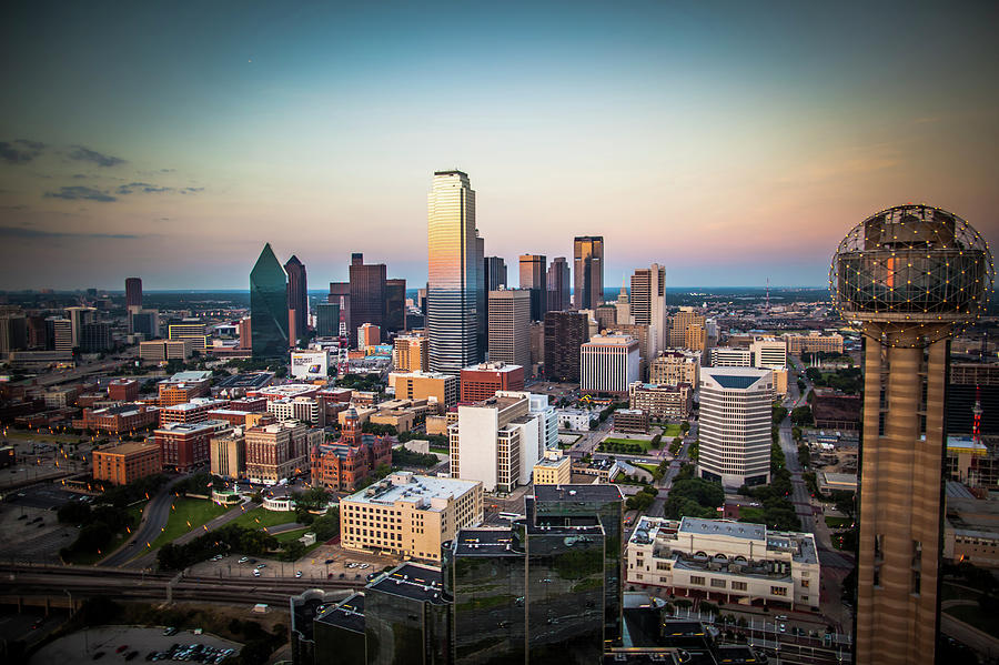 Aerial View Of Downtown Dallas, Texas by Tier Images