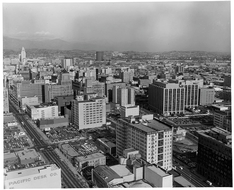 Aerial View Of Downtown Los Angeles by American Stock Archive