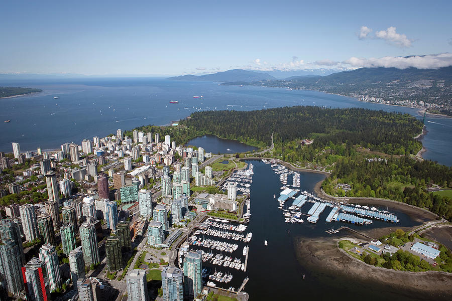 Aerial View Of Downtown Vancouver And Photograph by Noel Hendrickson