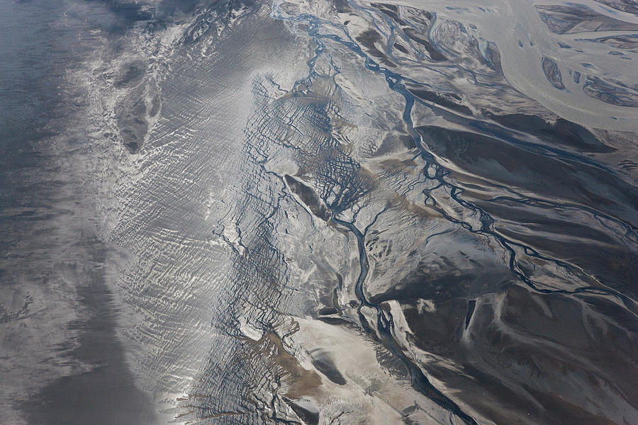 Aerial View Of Dried River Estuary Photograph by Peter Adams