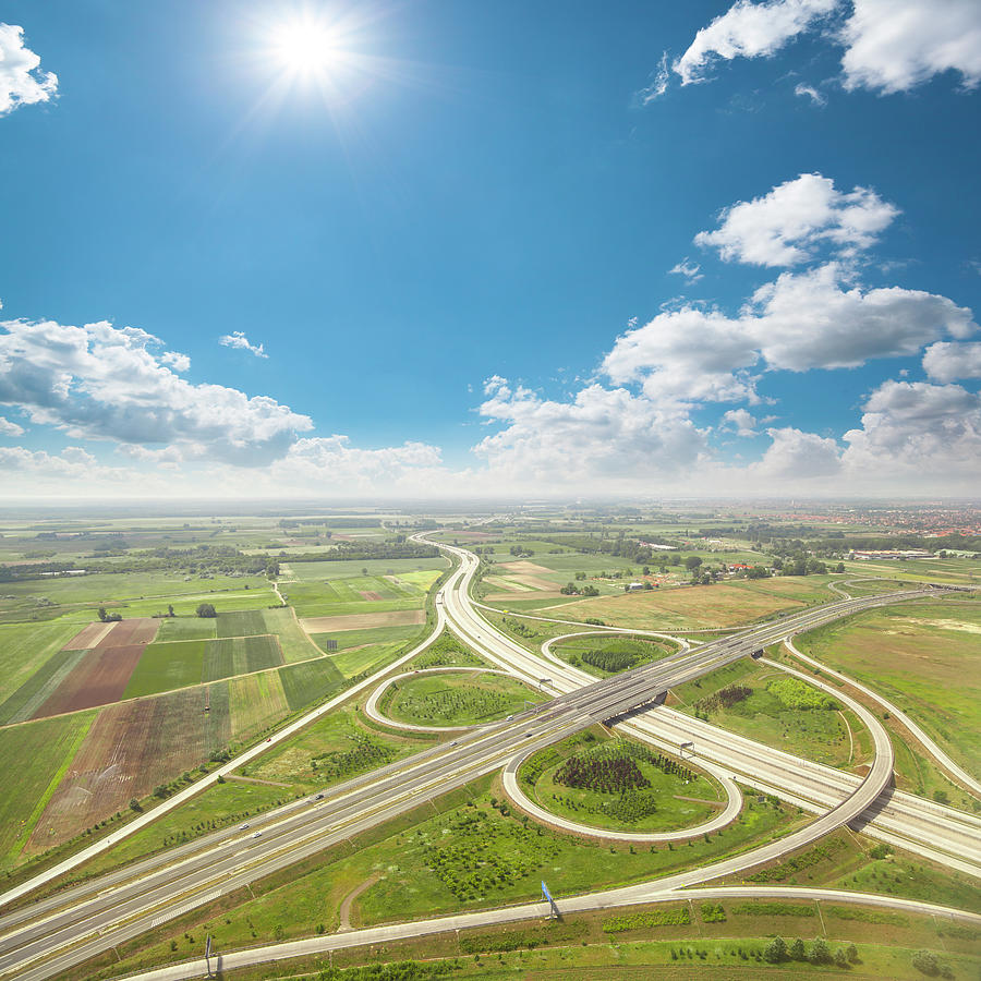 Aerial View Of Highway In Hungary Photograph by Focusstock