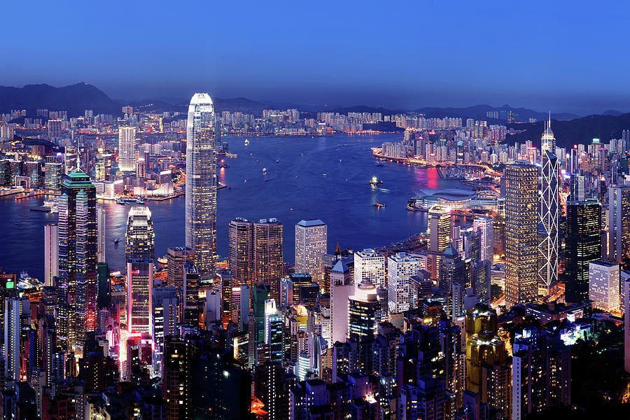 Aerial View Of Hong Kong Victoria Photograph by Samxmeg