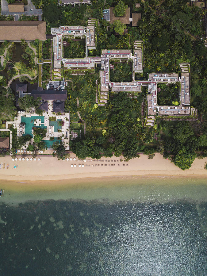 Tree Photograph - Aerial View Of Hotel At Sanur Beach,bali,indonesia by Cavan Images