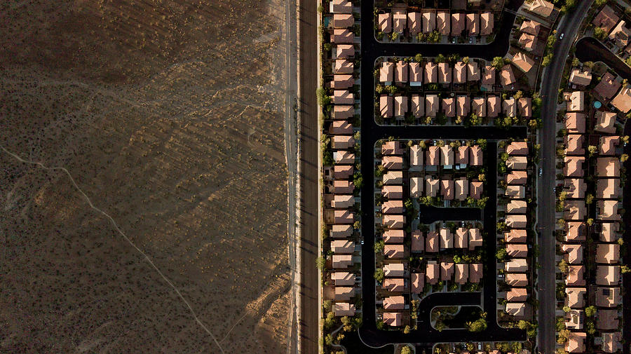 Las Vegas Photograph - Aerial View Of Houses By Landscape At Las Vegas by Cavan Images