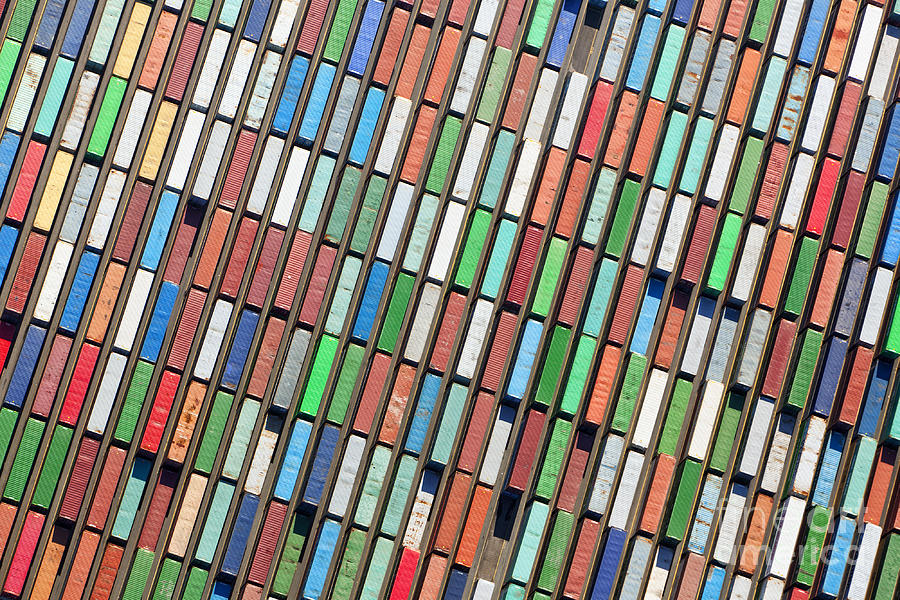 Area Photograph - Aerial View Of Huge Area With Stacked by Oliver Hoffmann Area Photograph - Aerial View Of Huge Area With Stacked by Oliver Hoffmann