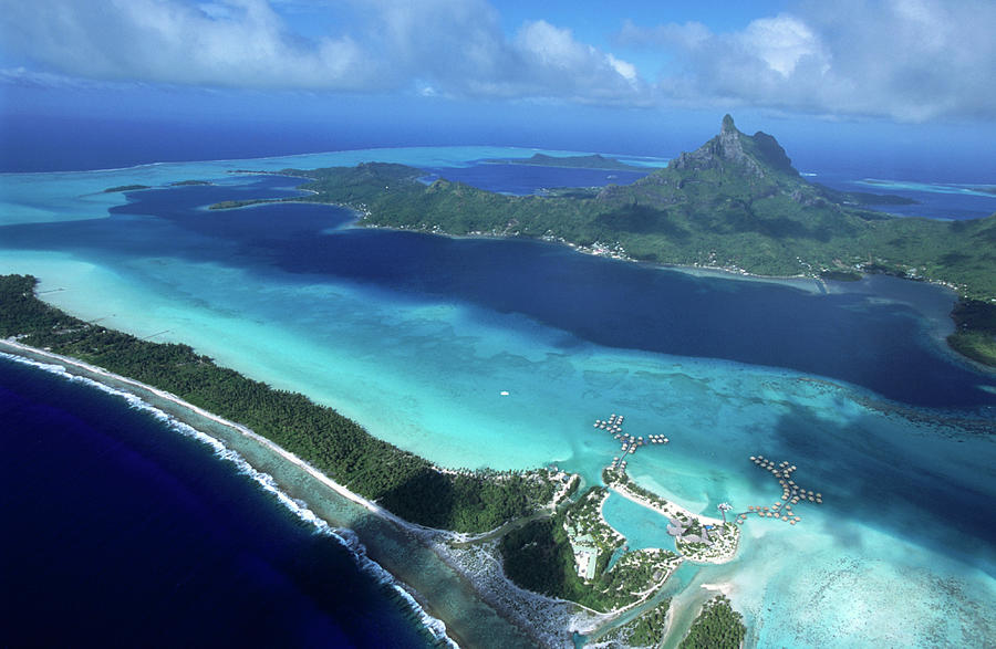 Aerial View Of Island, French Polynesia Photograph by Holger Leue