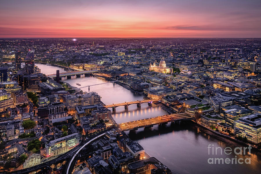 Aerial View Of London Cityscape Photograph by Tangman Photography