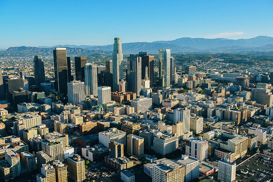 Aerial View Of Los Angeles And City Skyscrapers, California, Usa ...