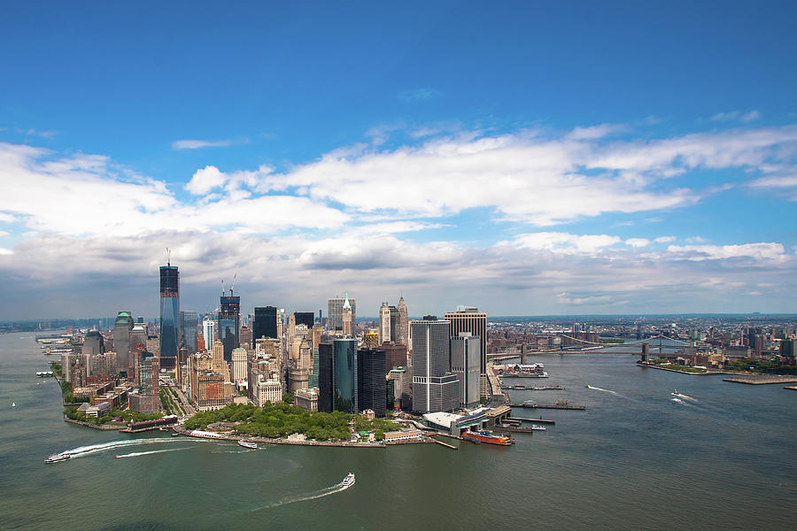 Aerial View Of Manhattan, New York City, Usa Digital Art by Photostock ...