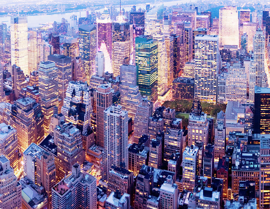 Aerial View Of Manhattan, New York Photograph by Deejpilot