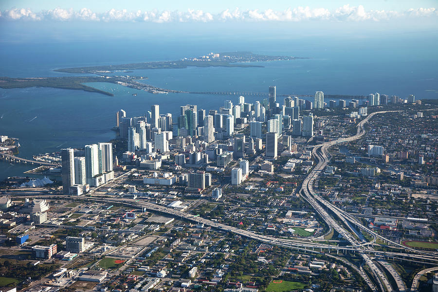 Aerial View Of Miami Photograph by Buena Vista Images