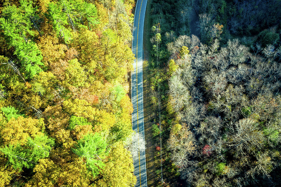 Aerial View Of Mountain Road During The Fall Photograph