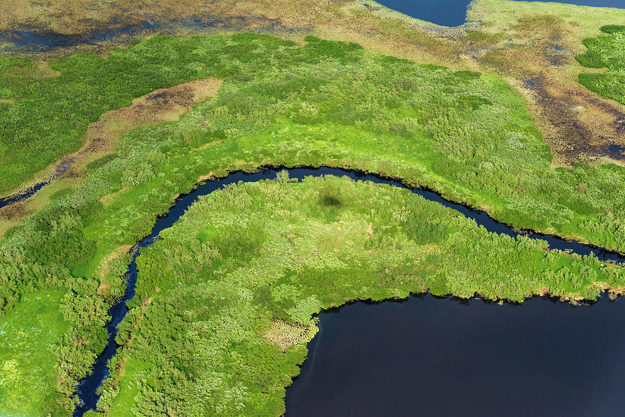 Aerial View Of Pechora River Delta, Nenets Autonomous Photograph by ...