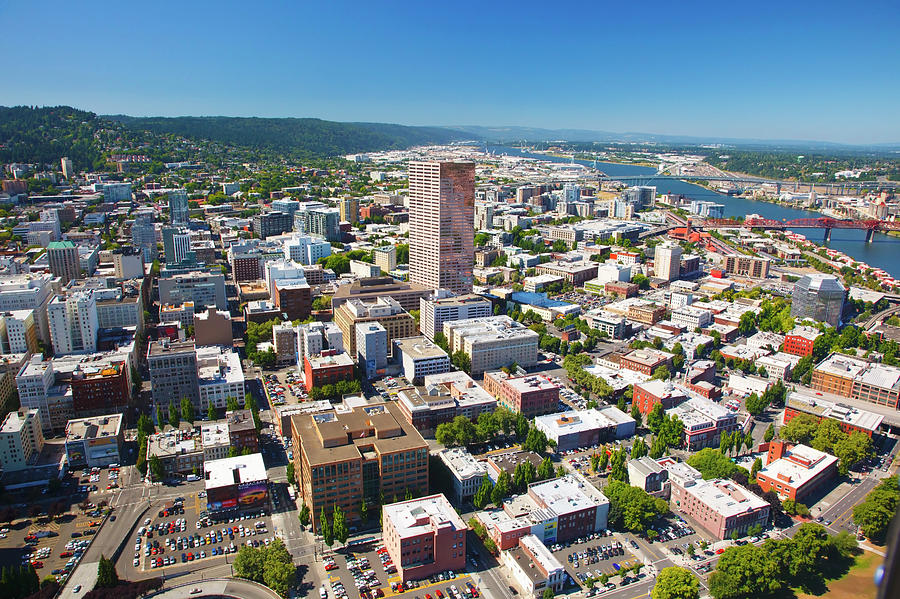 Aerial View Of Portland Photograph by Craig Tuttle / Design Pics