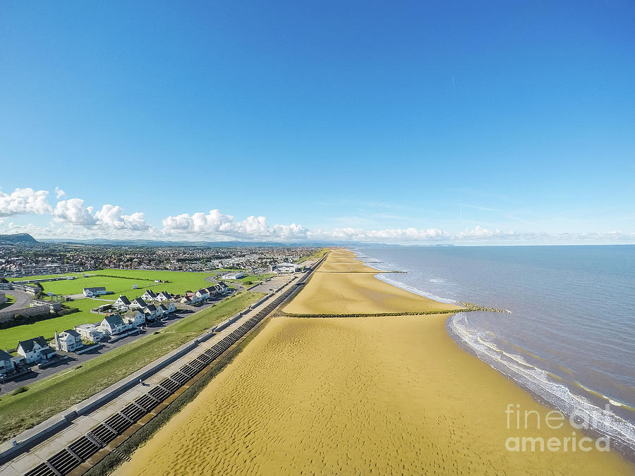 Aerial view of Prestatyn beach and sea, Wales, Image No 3 of 23 ...