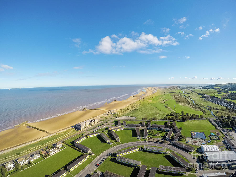 Aerial view of Prestatyn beach and sea, Wales, Image No 5 of 23 ...