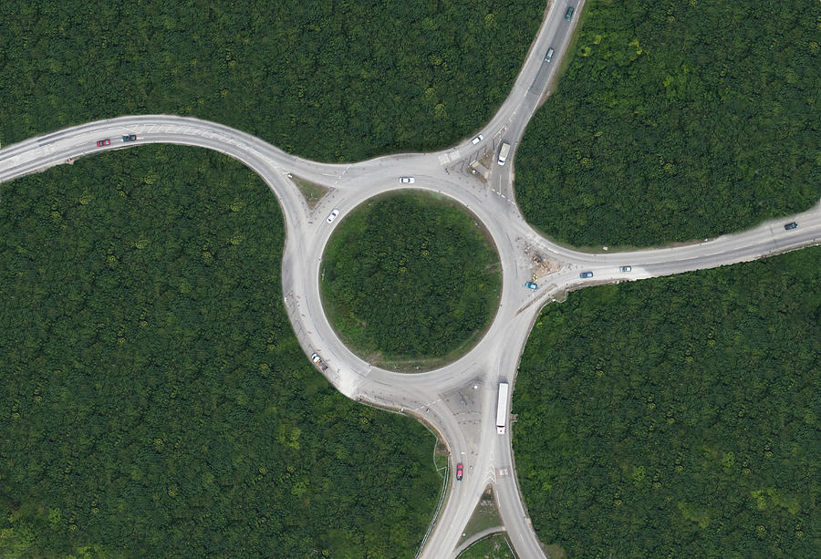 Aerial View Of Rural Roundabout Photograph by Floresco Productions