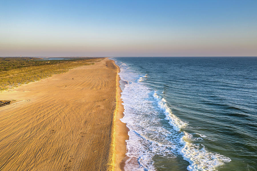 Aerial view of Saint Augustine Beach during sunrise Photograph by Rod ...