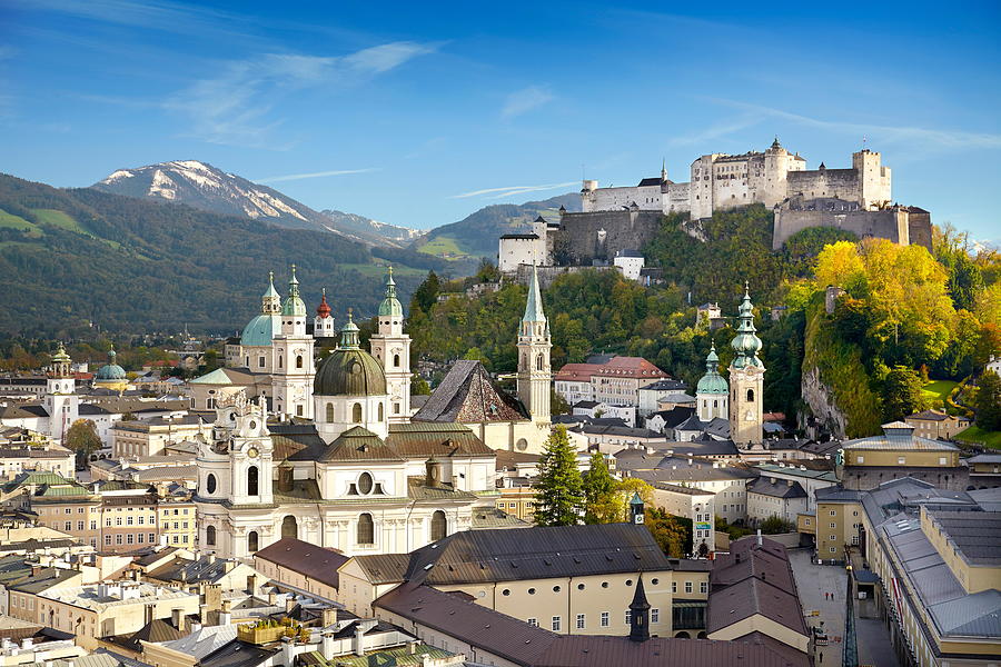 City Photograph - Aerial View Of Salzburg Old Town by Jan Wlodarczyk
