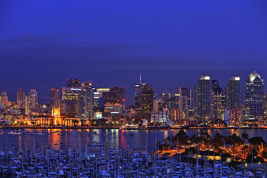 Aerial View Of San Diego Skyline With Photograph by Stuart Westmorland / Design Pics