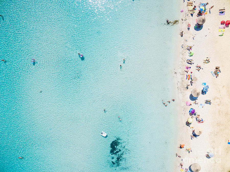 Parasol Photograph - Aerial View Of Sandy Beach by Paul Prescott Parasol Photograph - Aerial View Of Sandy Beach by Paul Prescott
