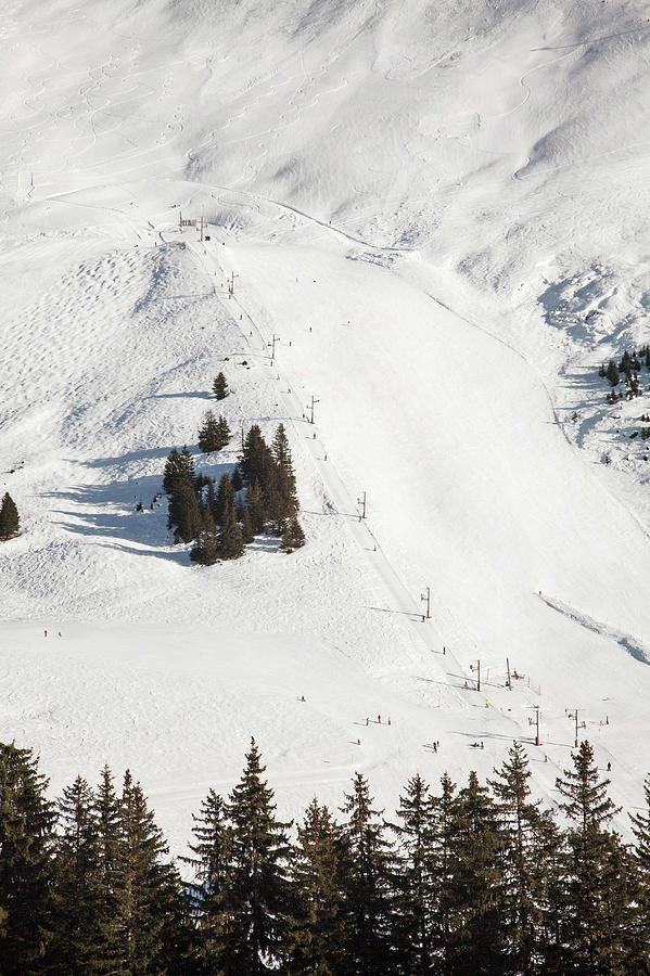 Aerial View Of Ski Slope In La Clusaz Photograph by Julian Ward