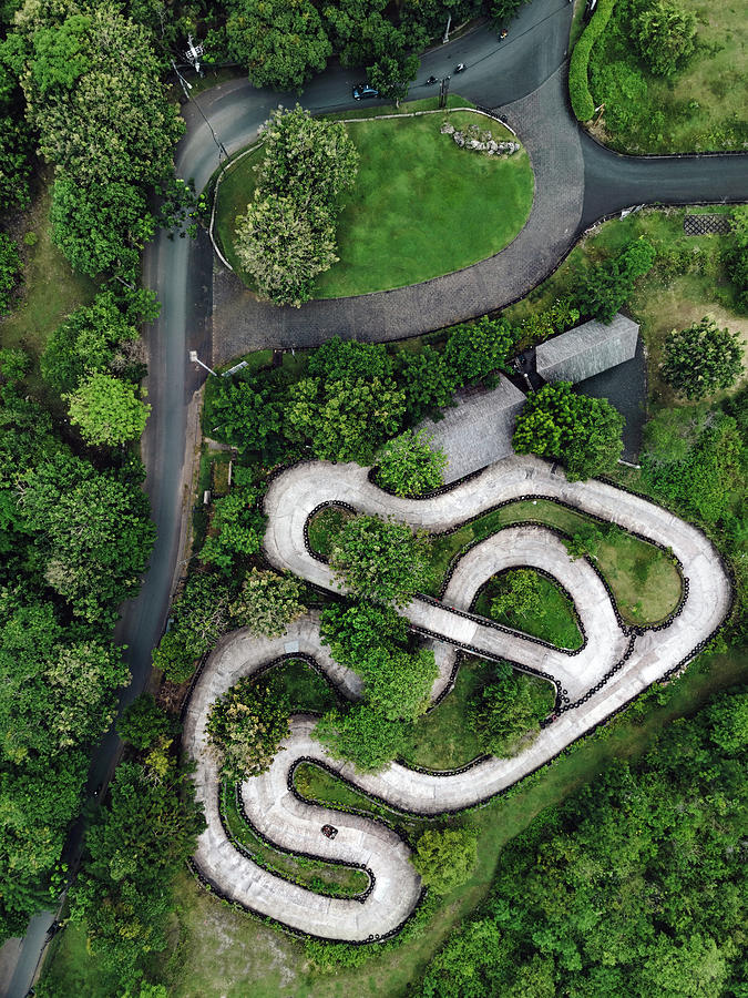 Sports Photograph - Aerial View Of Small Racing Track by Cavan Images / Konstantin Trubavin