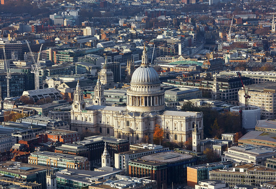 Aerial View Of St Pauls Cathedral Photograph by Allan Baxter