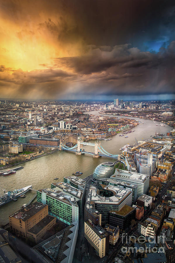 Aerial View Of Thames River And London Photograph by Les Kancir