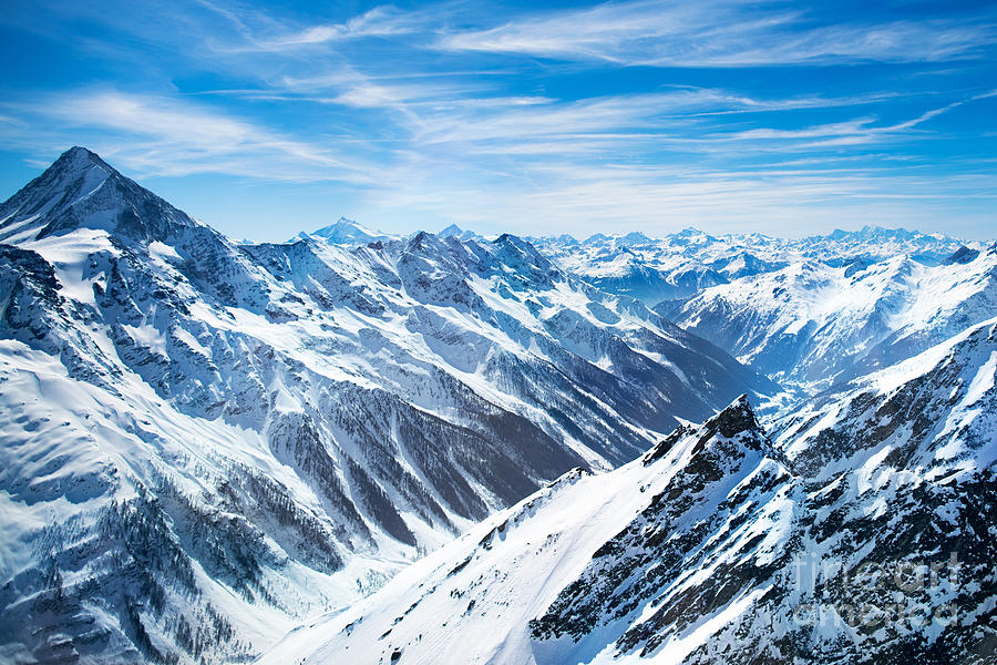 Aerial View Of The Alps Mountains Photograph by Famveld - Pixels