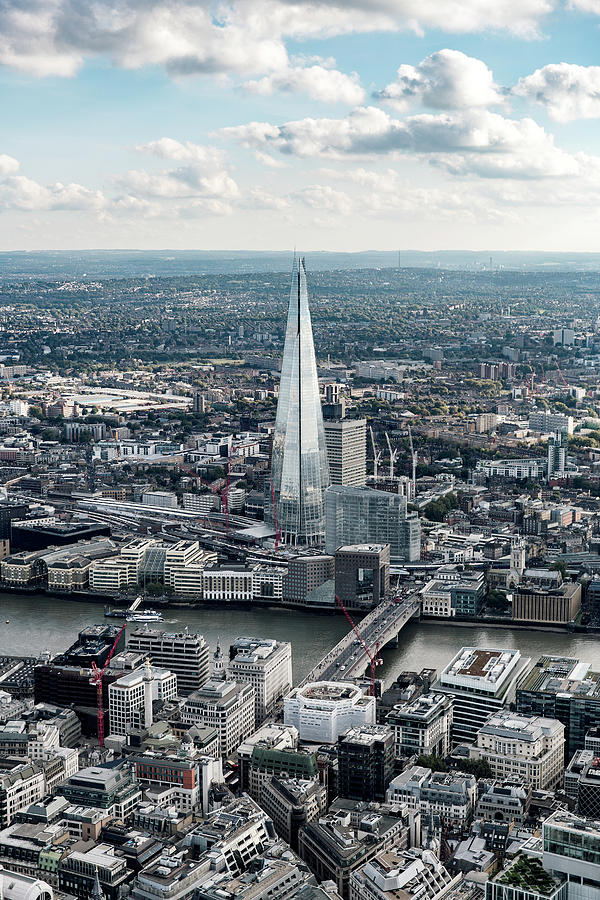 Architecture Digital Art - Aerial View Of The Shard And London Skyline by Leon Sosra