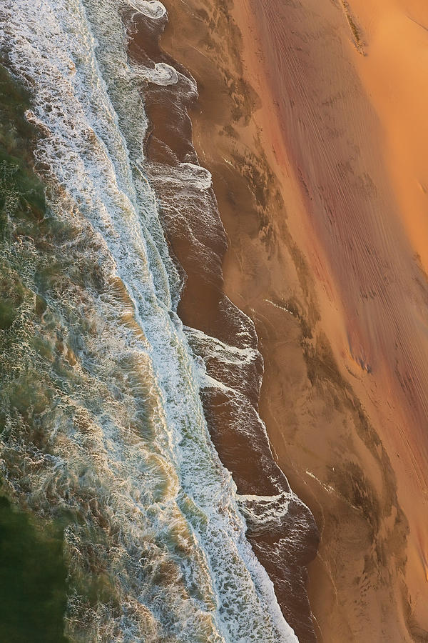 Aerial View Of The Skeleton Coast Photograph by Peter Adams