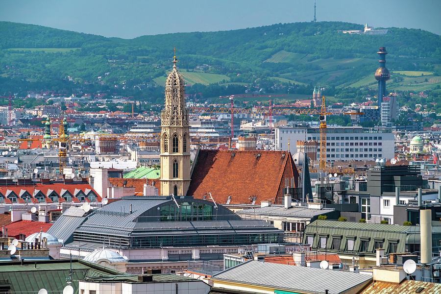 Aerial View Of The Skyline Of Vienna Photograph by Tamboly Photodesign ...