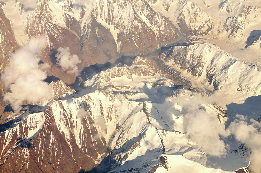 Aerial View Of Tian Shan Mountain Range Photograph by Hhakim