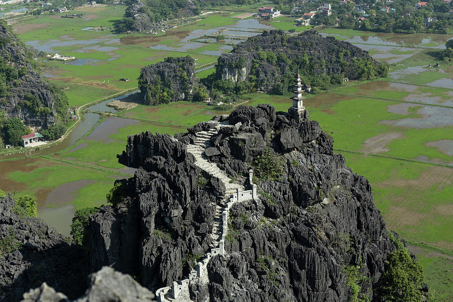 Aerial View Of Top Pagoda Of Hang Mua Temple Photograph by Cavan Images ...