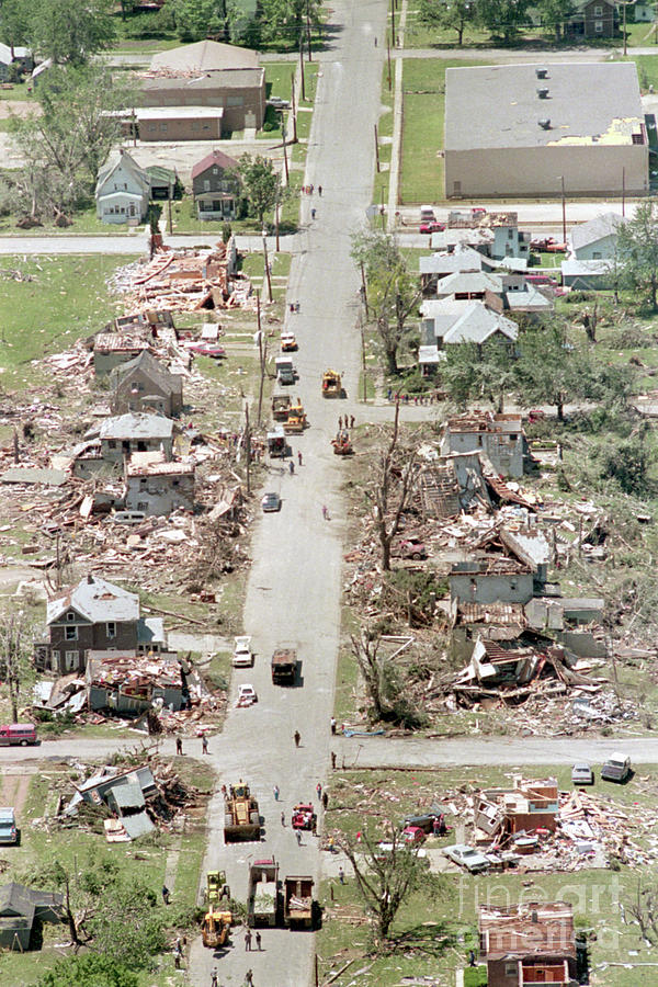 Aerial View Of Tornado Damage In Ohio by Bettmann