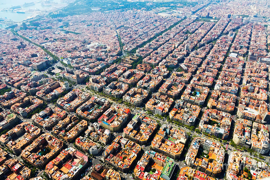 Spain Photograph - Aerial View Of Typical Houses At by Iakov Filimonov Spain Photograph - Aerial View Of Typical Houses At by Iakov Filimonov