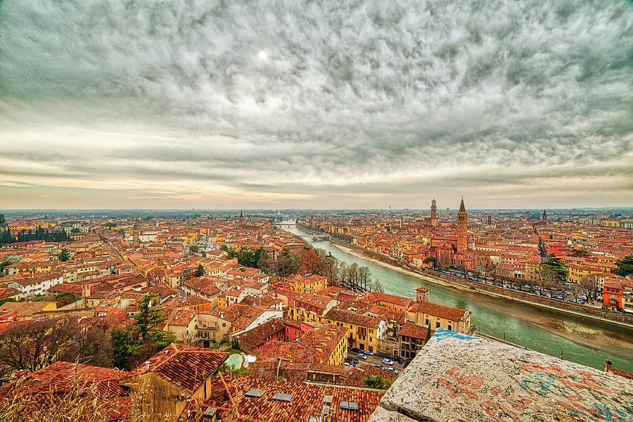Aerial view of Verona Photograph by Vivida Photo PC