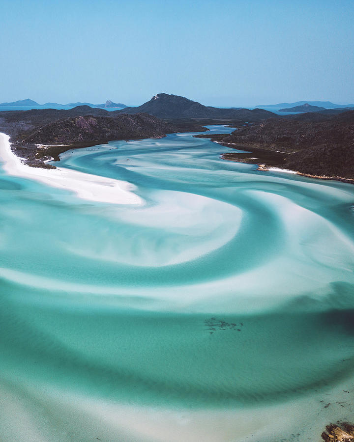 Aerial View Of Whitsunday Island Against Clear Blue Sky During Sunny Day Photograph by Cavan Images