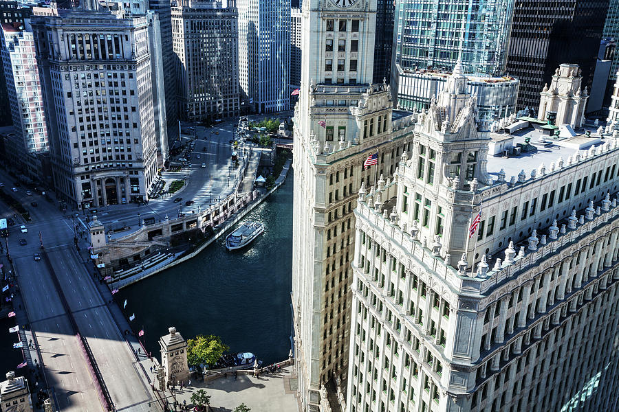 Aerial View Of Wrigley Building Photograph by Stevegeer