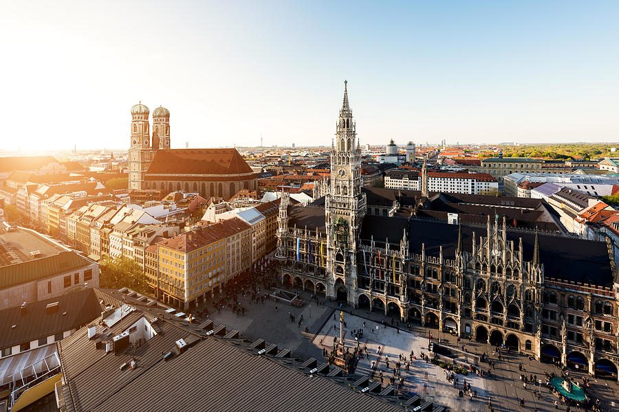Cityscape Photograph - Aerial View On Munich Old Town Hall Or by Prasit Rodphan