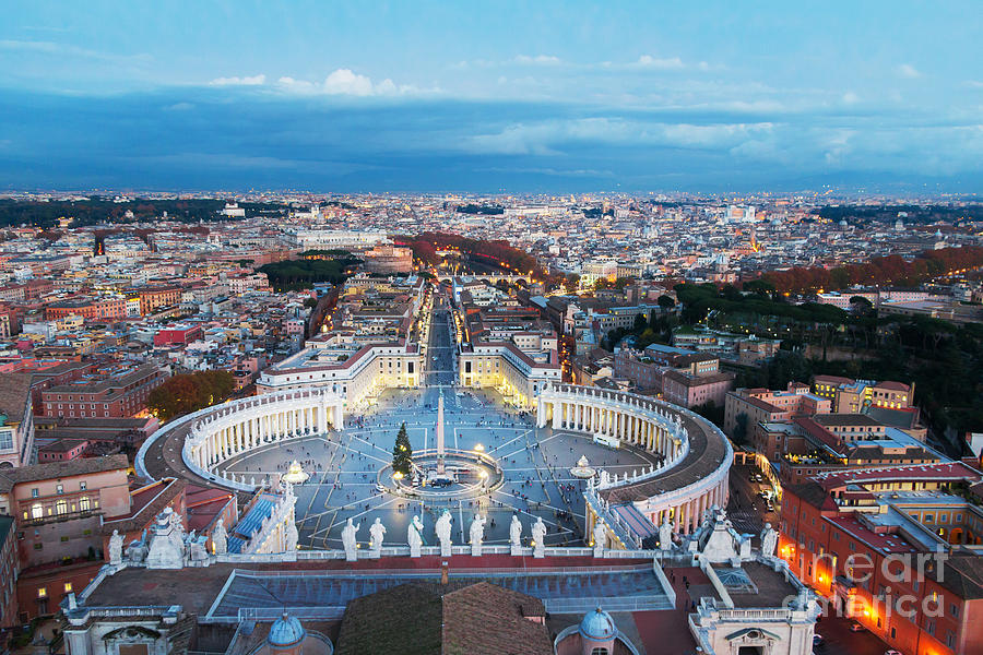 Capital Photograph - Aerial View On Rome, Italy. Evening by Studio Dagdagaz Capital Photograph - Aerial View On Rome, Italy. Evening by Studio Dagdagaz